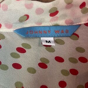 Johnny Was 100% silk polka dot top
